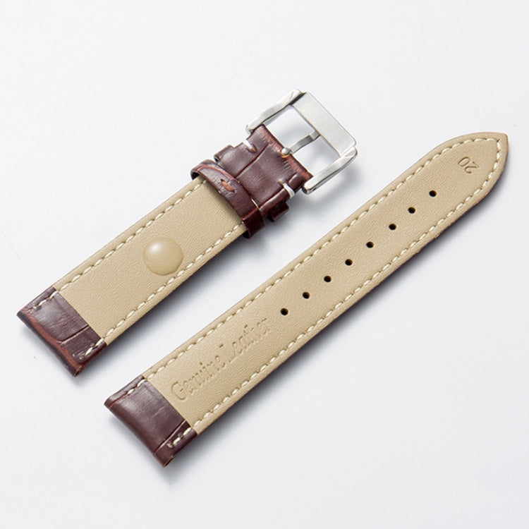 24mm Calf Leather Watch Band(Red) by buy2fix