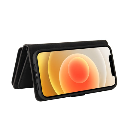 For iPhone 12 / 12 Pro Skin Feel PU + TPU Horizontal Flip Leather Case with Holder & 15 Cards Slot & Wallet & Zipper Pocket & Lanyard(Black) - iPhone 12 / 12 Pro Cases by buy2fix | Online Shopping UK | buy2fix