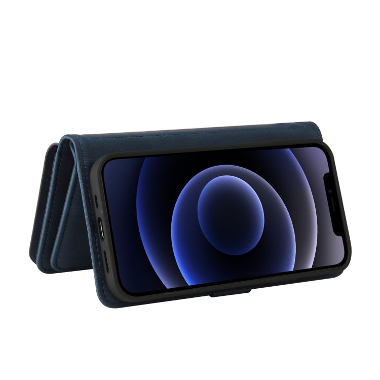 For iPhone 12 mini Skin Feel PU + TPU Horizontal Flip Leather Case with Holder & 15 Cards Slot & Wallet & Zipper Pocket & Lanyard (Blue) - iPhone 12 mini Cases by buy2fix | Online Shopping UK | buy2fix