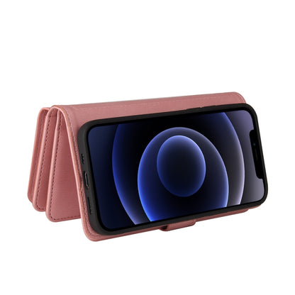 For iPhone 12 mini Skin Feel PU + TPU Horizontal Flip Leather Case with Holder & 15 Cards Slot & Wallet & Zipper Pocket & Lanyard (Pink) - iPhone 12 mini Cases by buy2fix | Online Shopping UK | buy2fix