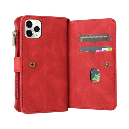 Skin Feel PU + TPU Horizontal Flip Leather Case with Holder & 15 Cards Slot & Wallet & Zipper Pocket & Lanyard For iPhone 11 Pro Max(Red) - iPhone 11 Pro Max Cases by buy2fix | Online Shopping UK | buy2fix