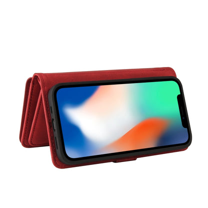 For iPhone X / XS Skin Feel PU + TPU Horizontal Flip Leather Case with Holder & 15 Cards Slot & Wallet & Zipper Pocket & Lanyard(Red) - More iPhone Cases by buy2fix | Online Shopping UK | buy2fix