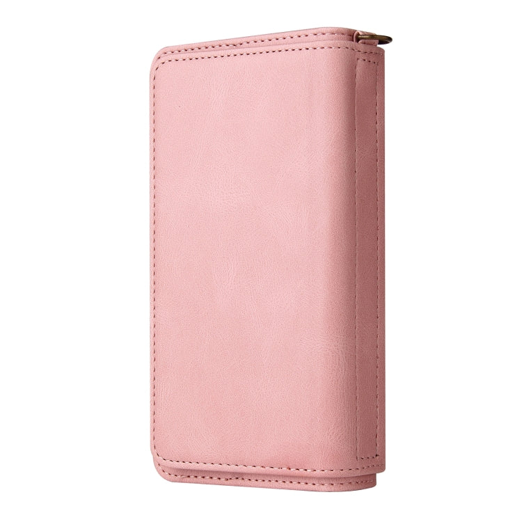 For iPhone X / XS Skin Feel PU + TPU Horizontal Flip Leather Case with Holder & 15 Cards Slot & Wallet & Zipper Pocket & Lanyard(Pink) - More iPhone Cases by buy2fix | Online Shopping UK | buy2fix