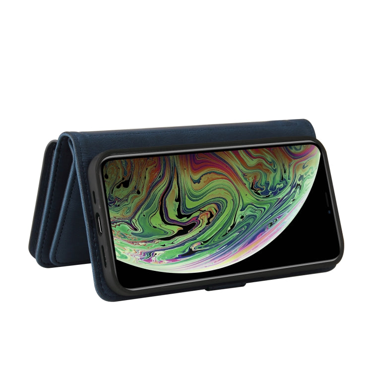 For iPhone XS Max Skin Feel PU + TPU Horizontal Flip Leather Case with Holder & 15 Cards Slot & Wallet & Zipper Pocket & Lanyard(Blue) - More iPhone Cases by buy2fix | Online Shopping UK | buy2fix