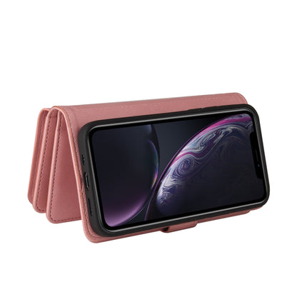 For iPhone XR Skin Feel PU + TPU Horizontal Flip Leather Case with Holder & 15 Cards Slot & Wallet & Zipper Pocket & Lanyard(Pink) - More iPhone Cases by buy2fix | Online Shopping UK | buy2fix