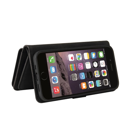 For iPhone SE 2022 / SE 2020 / 8 / 7 Skin Feel PU + TPU Horizontal Flip Leather Case with Holder & 15 Cards Slot & Wallet & Zipper Pocket & Lanyard(Black) - iPhone SE 2022 / 2020 / 8 / 7 Cases by buy2fix | Online Shopping UK | buy2fix