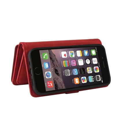 For iPhone SE 2022 / SE 2020 / 8 / 7 Skin Feel PU + TPU Horizontal Flip Leather Case with Holder & 15 Cards Slot & Wallet & Zipper Pocket & Lanyard(Red) - iPhone SE 2022 / 2020 / 8 / 7 Cases by buy2fix | Online Shopping UK | buy2fix