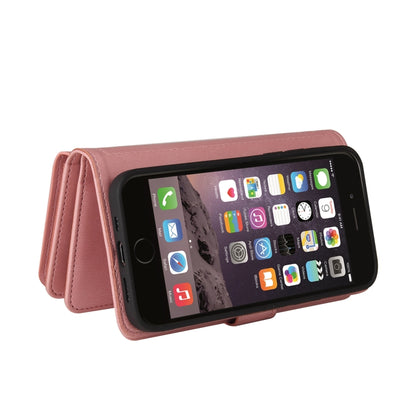 For iPhone SE 2022 / SE 2020 / 8 / 7 Skin Feel PU + TPU Horizontal Flip Leather Case with Holder & 15 Cards Slot & Wallet & Zipper Pocket & Lanyard(Pink) - iPhone SE 2022 / 2020 / 8 / 7 Cases by buy2fix | Online Shopping UK | buy2fix