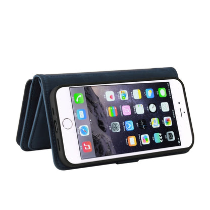Skin Feel PU + TPU Horizontal Flip Leather Case with Holder & 15 Cards Slot & Wallet & Zipper Pocket & Lanyard For iPhone 8 Plus & 7 Plus(Blue) - More iPhone Cases by buy2fix | Online Shopping UK | buy2fix