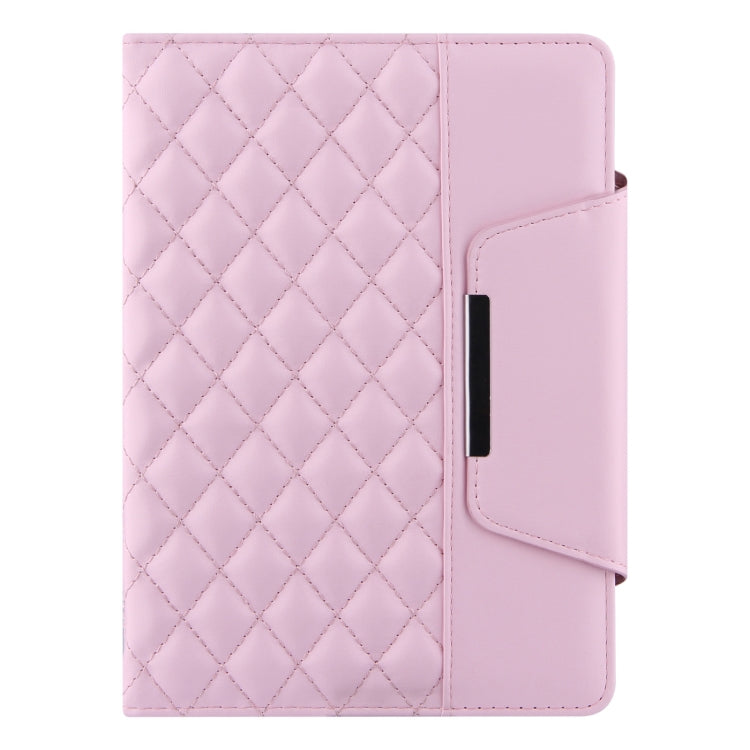 Checkered Pattern Horizontal Flip Leather Case with Holder & Card Slots & Hand Strap For iPad mini 5 / 4(Pink) - iPad mini (2019) / mini 5 Cases by buy2fix | Online Shopping UK | buy2fix