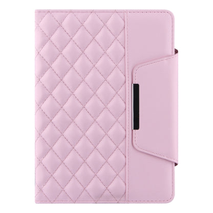 Checkered Pattern Horizontal Flip Leather Case with Holder & Card Slots & Hand Strap For iPad mini 5 / 4(Pink) - iPad mini (2019) / mini 5 Cases by buy2fix | Online Shopping UK | buy2fix