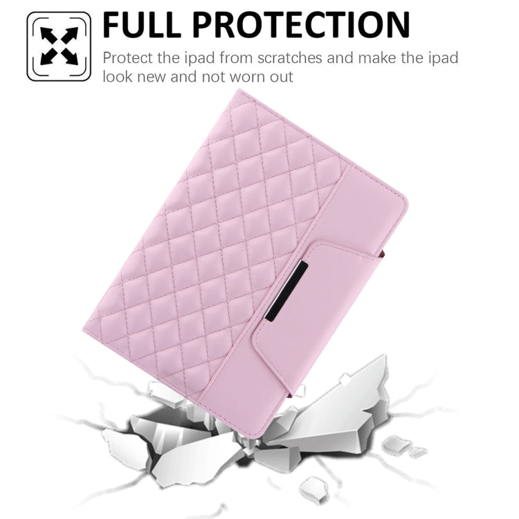 Checkered Pattern Horizontal Flip Leather Case with Holder & Card Slots & Hand Strap For iPad mini 5 / 4(Pink) - iPad mini (2019) / mini 5 Cases by buy2fix | Online Shopping UK | buy2fix