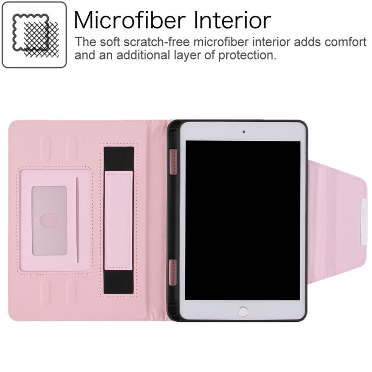 Checkered Pattern Horizontal Flip Leather Case with Holder & Card Slots & Hand Strap For iPad mini 5 / 4(Pink) - iPad mini (2019) / mini 5 Cases by buy2fix | Online Shopping UK | buy2fix