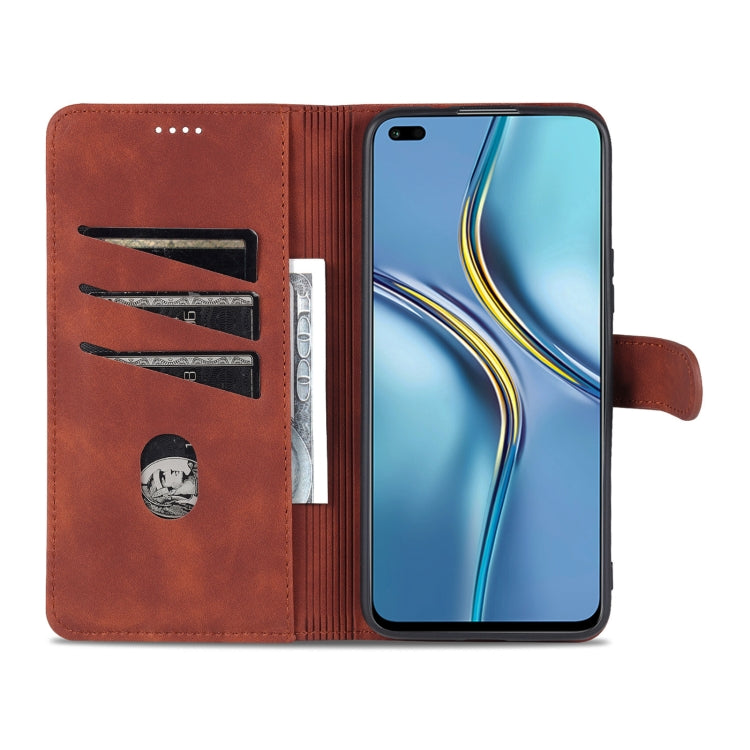 For Honor X20 AZNS Skin Feel Calf Texture Horizontal Flip Leather Case with Card Slots & Holder & Wallet(Brown) - Honor Cases by AZNS | Online Shopping UK | buy2fix