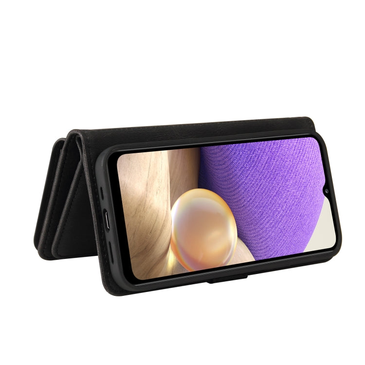 For Samsung Galaxy A32 4G Skin Feel PU + TPU Horizontal Flip Leather Case with Holder & 15 Cards Slot & Wallet & Zipper Pocket & Lanyard(Black) by buy2fix