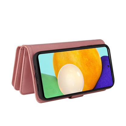 For Samsung Galaxy A52 5G / 4G Skin Feel PU + TPU Horizontal Flip Leather Case with Holder & 15 Cards Slot & Wallet & Zipper Pocket & Lanyard(Pink) by buy2fix