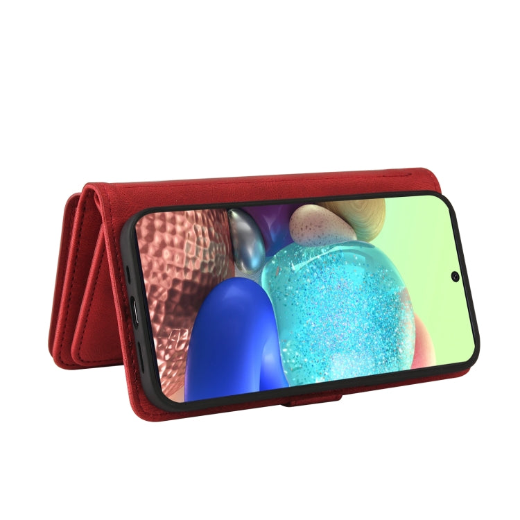 For Samsung Galaxy A71 4G Skin Feel PU + TPU Horizontal Flip Leather Case with Holder & 15 Cards Slot & Wallet & Zipper Pocket & Lanyard(Red) by buy2fix