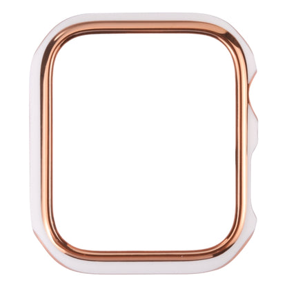 Dual-color Electroplating PC Protective Watch Case For Apple Watch Series 3 & 2 & 1 38mm(Rose Gold Edge + White Background) - Watch Cases by buy2fix | Online Shopping UK | buy2fix