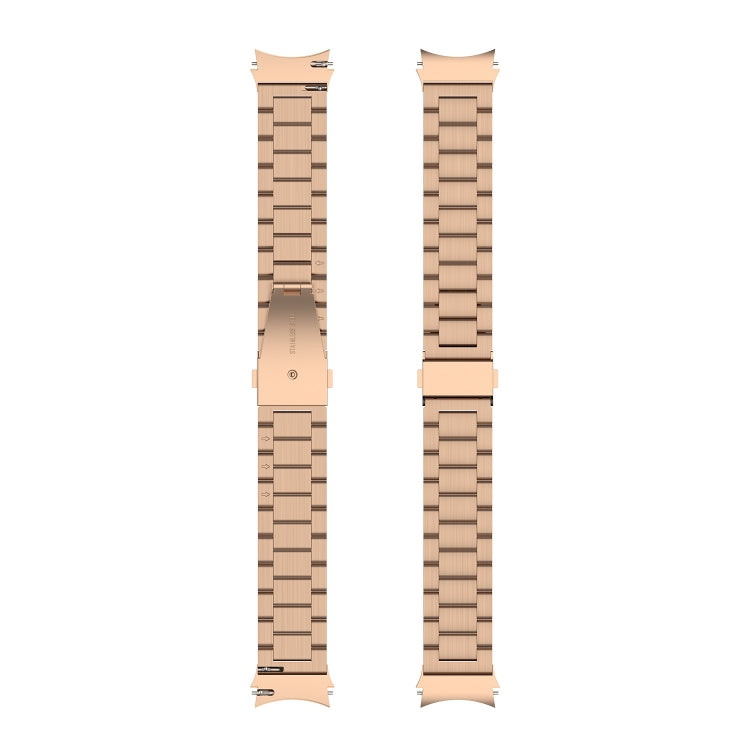 For Samsung Galaxy Watch4 / Watch4 Classic Three Strains Steel Watch Band(Rose Gold) - Watch Bands by buy2fix | Online Shopping UK | buy2fix