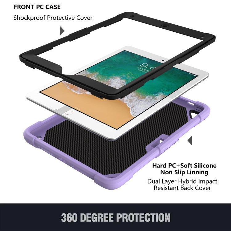 Pure Color PC + Silicone Anti-drop Protective Case with Butterfly Shape Holder & Pen Slot For iPad 9.7 2018 & 2017 / Pro 9.7 inch / Air 2 / 6(Light Purple) - iPad 9.7 (2018) & (2017) Cases by buy2fix | Online Shopping UK | buy2fix