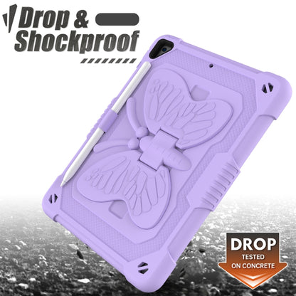 Pure Color PC + Silicone Anti-drop Protective Case with Butterfly Shape Holder & Pen Slot For iPad 9.7 2018 & 2017 / Pro 9.7 inch / Air 2 / 6(Light Purple) - iPad 9.7 (2018) & (2017) Cases by buy2fix | Online Shopping UK | buy2fix