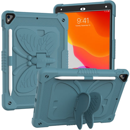 Pure Color PC + Silicone Anti-drop Protective Case with Butterfly Shape Holder & Pen Slot For iPad 10.2 2021 & 2020 & 2019 / Air 3 10.5 inch(Dark Green) - iPad 10.2 Cases by buy2fix | Online Shopping UK | buy2fix