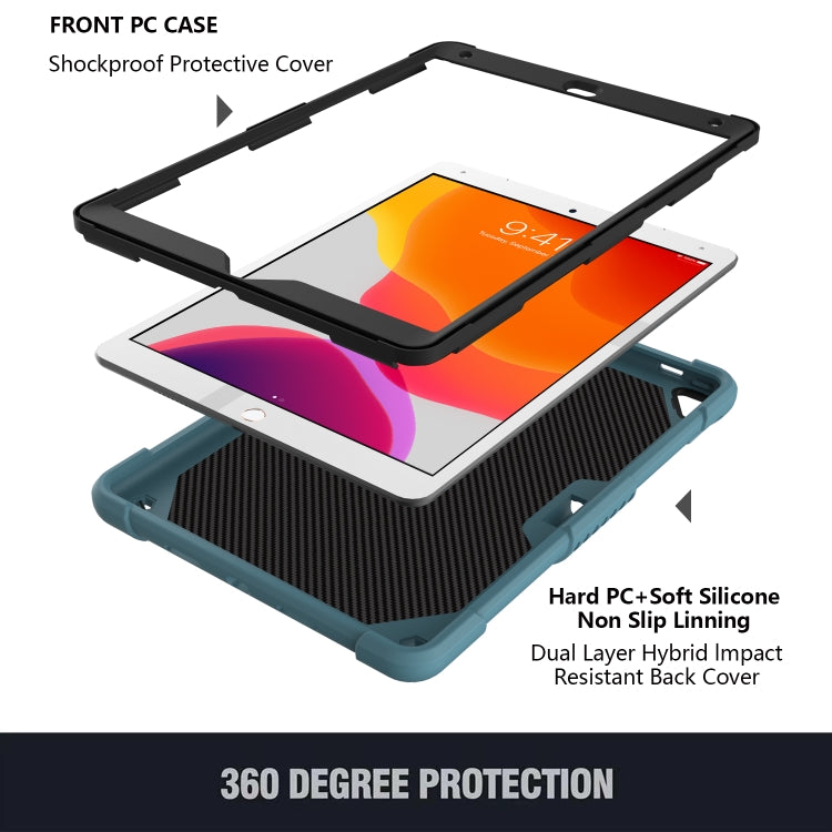 Pure Color PC + Silicone Anti-drop Protective Case with Butterfly Shape Holder & Pen Slot For iPad 10.2 2021 & 2020 & 2019 / Air 3 10.5 inch(Dark Green) - iPad 10.2 Cases by buy2fix | Online Shopping UK | buy2fix