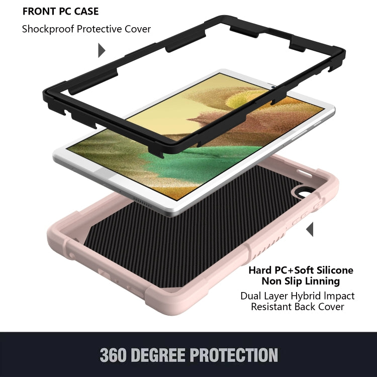 Pure Color PC + Silicone Anti-drop Protective Case with Butterfly Shape Holder & Pen Slot For Samsung Galaxy Tab A7 Lite 8.7 SM-T220 / SM-T225(Rose Pink) - Tab A7 Lite T220 / T225 by buy2fix | Online Shopping UK | buy2fix