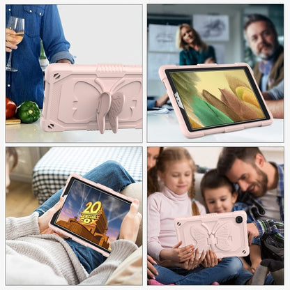 Pure Color PC + Silicone Anti-drop Protective Case with Butterfly Shape Holder & Pen Slot For Samsung Galaxy Tab A7 Lite 8.7 SM-T220 / SM-T225(Rose Pink) - Tab A7 Lite T220 / T225 by buy2fix | Online Shopping UK | buy2fix