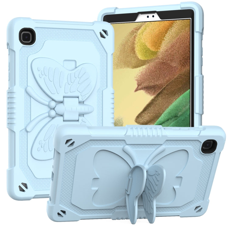 Pure Color PC + Silicone Anti-drop Protective Case with Butterfly Shape Holder & Pen Slot For Samsung Galaxy Tab A7 Lite 8.7 SM-T220 / SM-T225(Ice Crystal Blue) - Tab A7 Lite T220 / T225 by buy2fix | Online Shopping UK | buy2fix