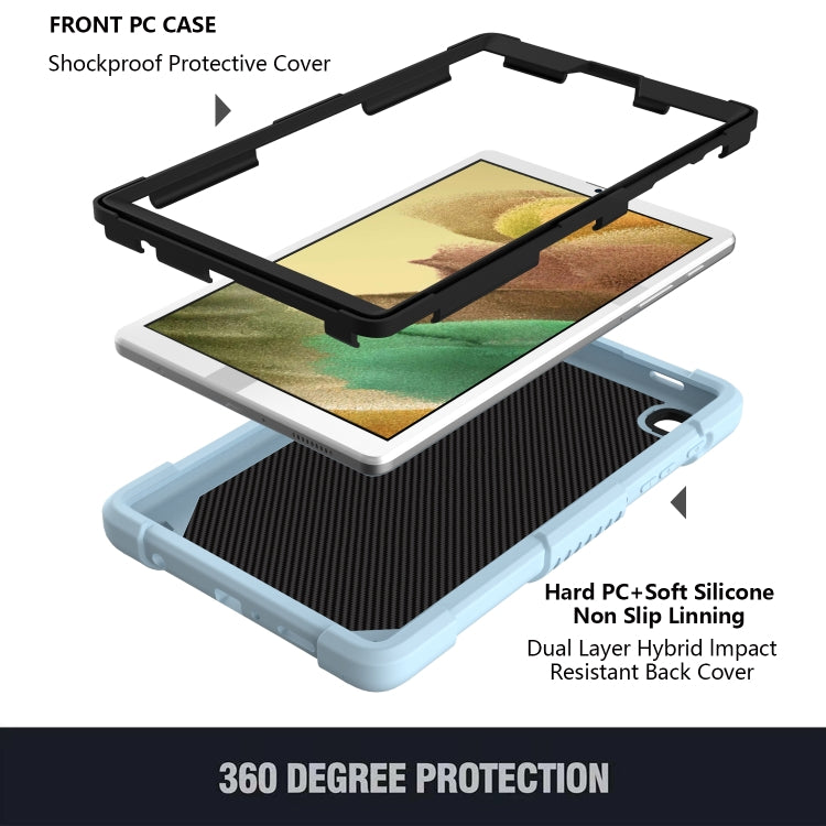 Pure Color PC + Silicone Anti-drop Protective Case with Butterfly Shape Holder & Pen Slot For Samsung Galaxy Tab A7 Lite 8.7 SM-T220 / SM-T225(Ice Crystal Blue) - Tab A7 Lite T220 / T225 by buy2fix | Online Shopping UK | buy2fix