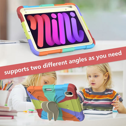 For iPad mini 6 / mini 2024 Beige PC + Silicone Anti-drop Protective Tablet Case with Butterfly Shape Holder & Pen Slot(Colorful Red) - iPad mini 6 Cases by buy2fix | Online Shopping UK | buy2fix