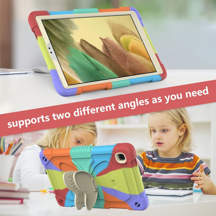 Beige PC + Silicone Anti-drop Protective Case with Butterfly Shape Holder & Pen Slot For Samsung Galaxy Tab A7 Lite 8.7 SM-T220 / SM-T225(Colorful Red) - Tab A7 Lite T220 / T225 by buy2fix | Online Shopping UK | buy2fix