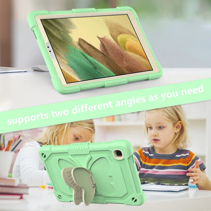 Beige PC + Silicone Anti-drop Protective Case with Butterfly Shape Holder & Pen Slot For Samsung Galaxy Tab A7 Lite 8.7 SM-T220 / SM-T225(Beige + Fresh Green) - Tab A7 Lite T220 / T225 by buy2fix | Online Shopping UK | buy2fix