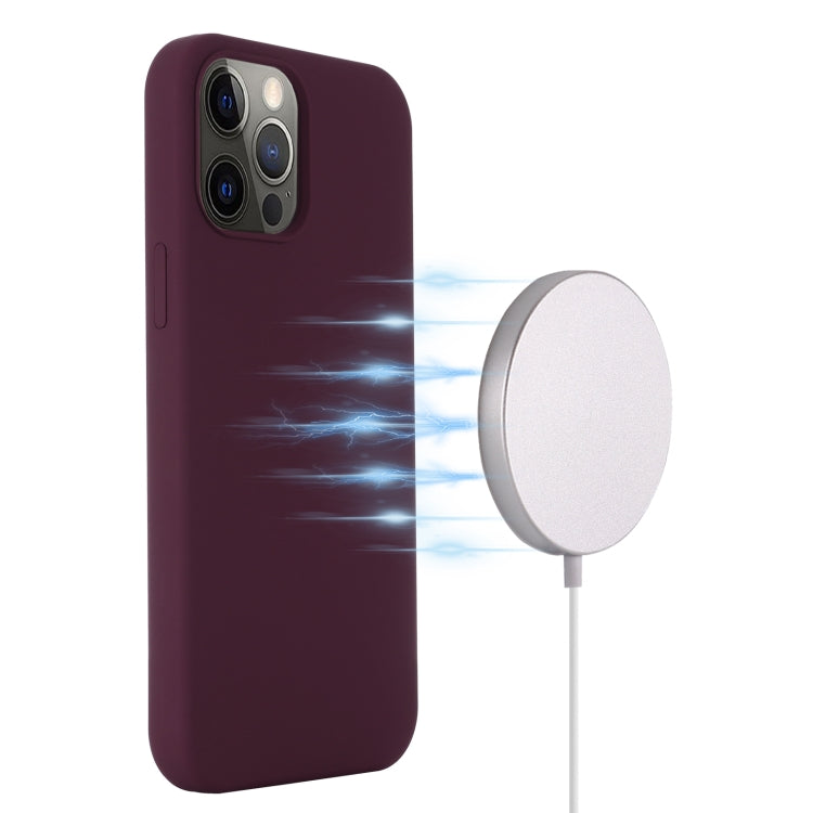 For iPhone 13 Pro Max Shockproof Silicone Magnetic Magsafe Case (Plum Color) - iPhone 13 Pro Max Cases by buy2fix | Online Shopping UK | buy2fix