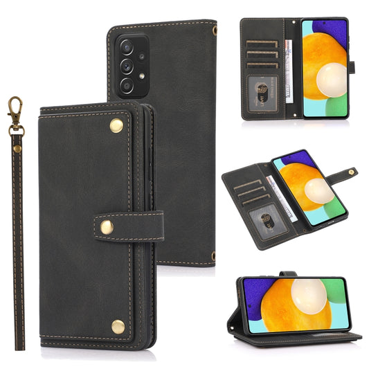 For Samsung Galaxy A52 5G / 4G PU + TPU Horizontal Flip Leather Case with Holder & Card Slot & Wallet & Lanyard(Black) by buy2fix