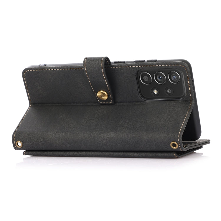 For Samsung Galaxy A52 5G / 4G PU + TPU Horizontal Flip Leather Case with Holder & Card Slot & Wallet & Lanyard(Black) by buy2fix