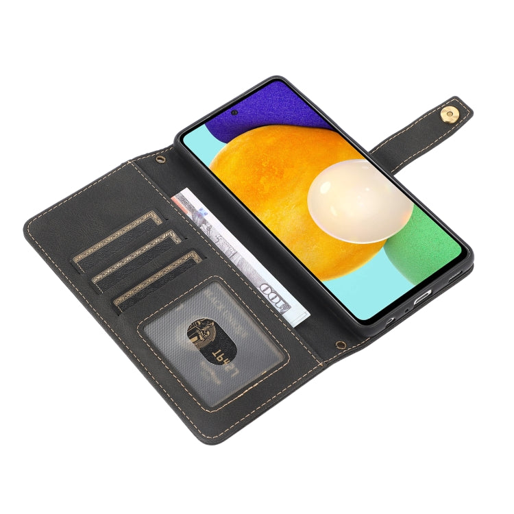 For Samsung Galaxy A52 5G / 4G PU + TPU Horizontal Flip Leather Case with Holder & Card Slot & Wallet & Lanyard(Black) by buy2fix
