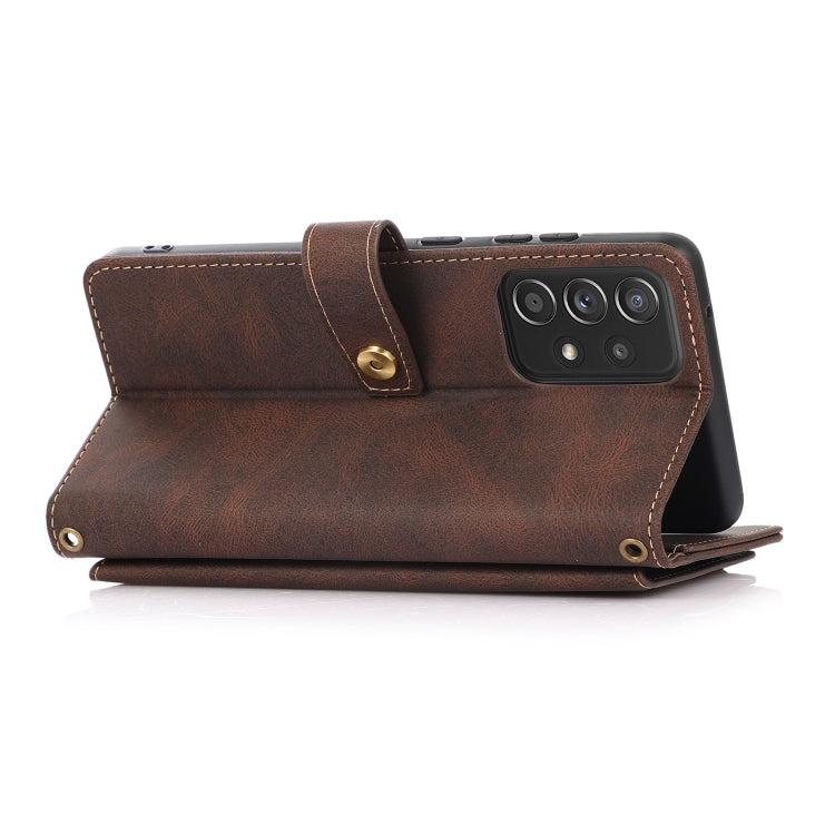 For Samsung Galaxy A52 5G / 4G PU + TPU Horizontal Flip Leather Case with Holder & Card Slot & Wallet & Lanyard(Brown) by buy2fix