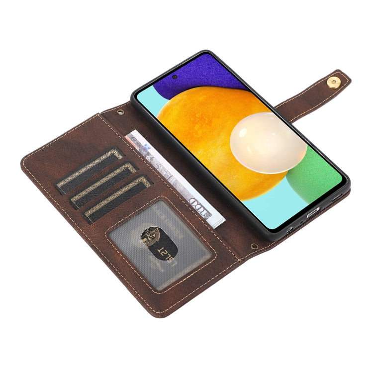For Samsung Galaxy A52 5G / 4G PU + TPU Horizontal Flip Leather Case with Holder & Card Slot & Wallet & Lanyard(Brown) by buy2fix