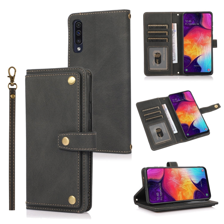 For Samsung Galaxy A50 / A30s / A50s PU + TPU Horizontal Flip Leather Case with Holder & Card Slot & Wallet & Lanyard(Black) by buy2fix