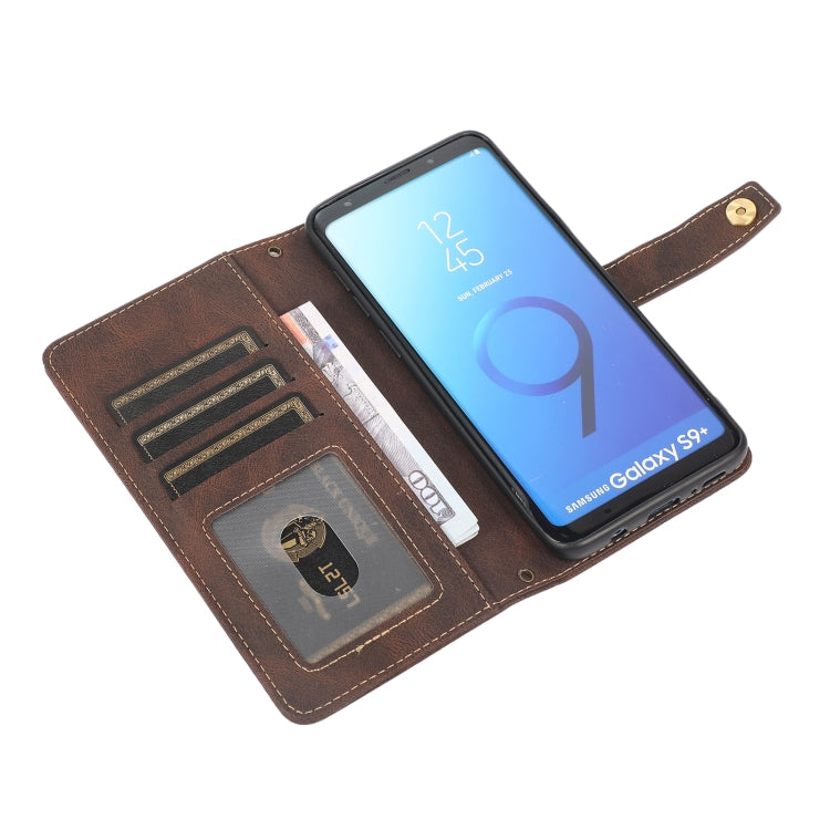 For Samsung Galaxy S9+ PU + TPU Horizontal Flip Leather Case with Holder & Card Slot & Wallet & Lanyard(Brown) by buy2fix