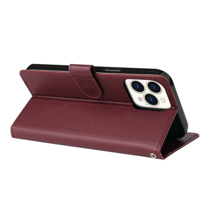 For iPhone 13 mini Multifunctional Horizontal Flip Leather Case, with Three Card Slot & Holder & Photo Frame & Lanyard (Red Wine) - iPhone 13 mini Cases by buy2fix | Online Shopping UK | buy2fix