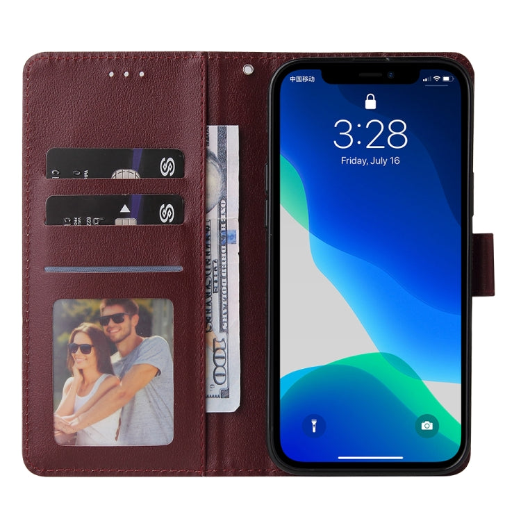 For iPhone 13 mini Multifunctional Horizontal Flip Leather Case, with Three Card Slot & Holder & Photo Frame & Lanyard (Red Wine) - iPhone 13 mini Cases by buy2fix | Online Shopping UK | buy2fix