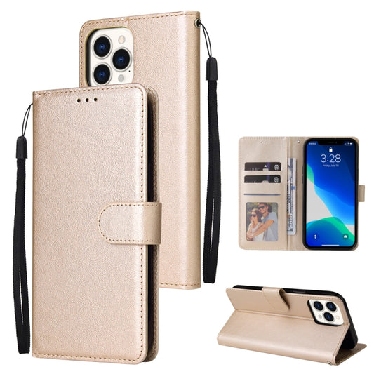 For iPhone 13 mini Multifunctional Horizontal Flip Leather Case, with Three Card Slot & Holder & Photo Frame & Lanyard (Tyrant Gold) by buy2fix