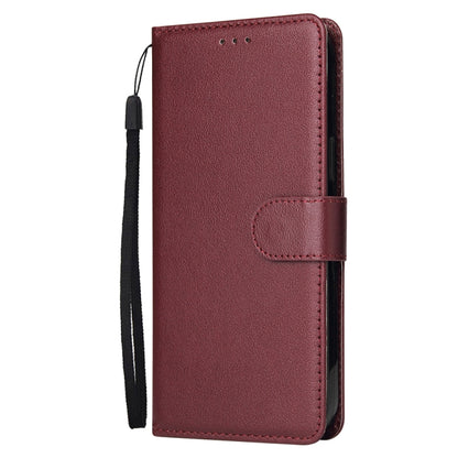 For iPhone 13 Multifunctional Horizontal Flip Leather Case, with Three Card Slot & Holder & Photo Frame & Lanyard(Red Wine) - iPhone 13 Cases by buy2fix | Online Shopping UK | buy2fix