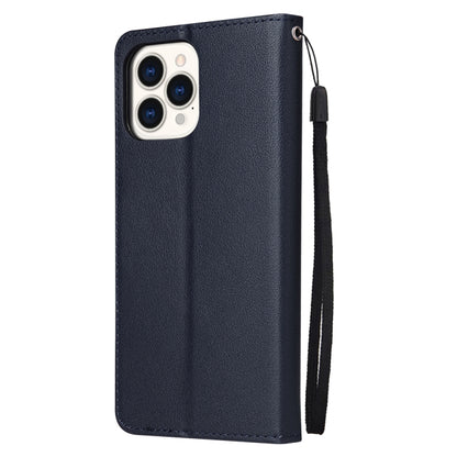 For iPhone 13 Multifunctional Horizontal Flip Leather Case, with Three Card Slot & Holder & Photo Frame & Lanyard(Navy) - iPhone 13 Cases by buy2fix | Online Shopping UK | buy2fix