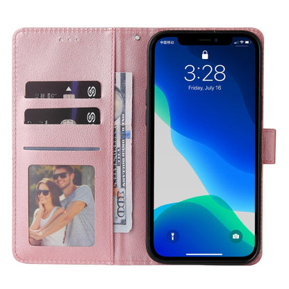 For iPhone 13 Pro Max Multifunctional Horizontal Flip Leather Case, with Three Card Slot & Holder & Photo Frame & Lanyard (Rose Gold) - iPhone 13 Pro Max Cases by buy2fix | Online Shopping UK | buy2fix