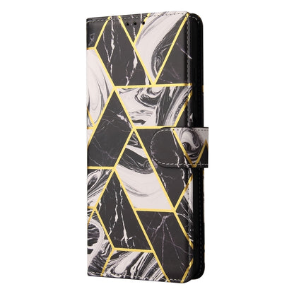 For Samsung Galaxy A22 5G Marble Bronzing Stitching Horizontal Flip PU Leather Case with Holder & Card Slots & Wallet & Photo Frame(Black) by buy2fix