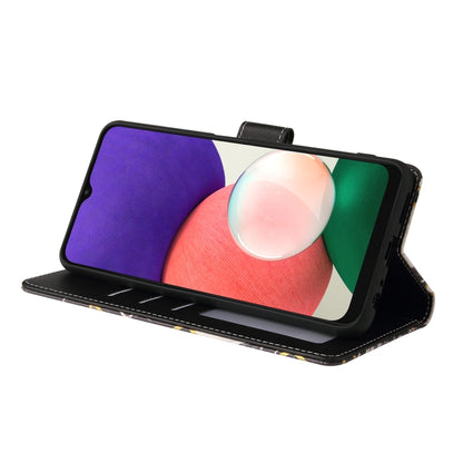 For Samsung Galaxy A22 5G Marble Bronzing Stitching Horizontal Flip PU Leather Case with Holder & Card Slots & Wallet & Photo Frame(Black) by buy2fix